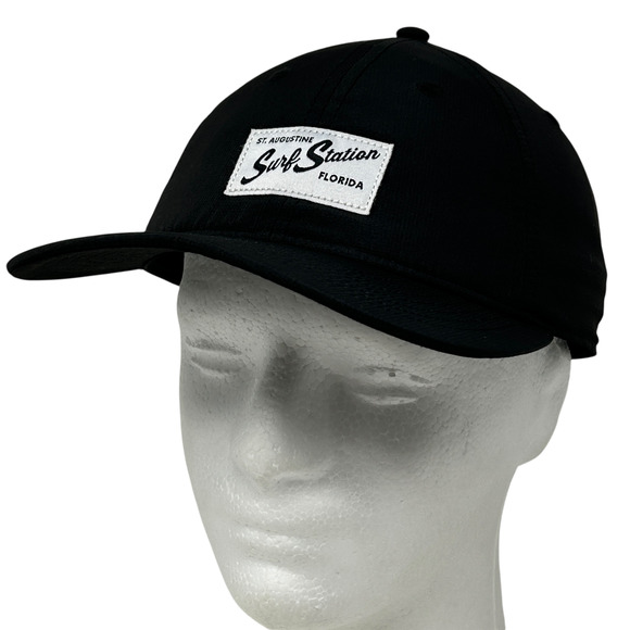 Surf Station St Augustine Florida Hat Cap Surfer Surfing 6 Panel Strapback Black - Picture 2 of 10
